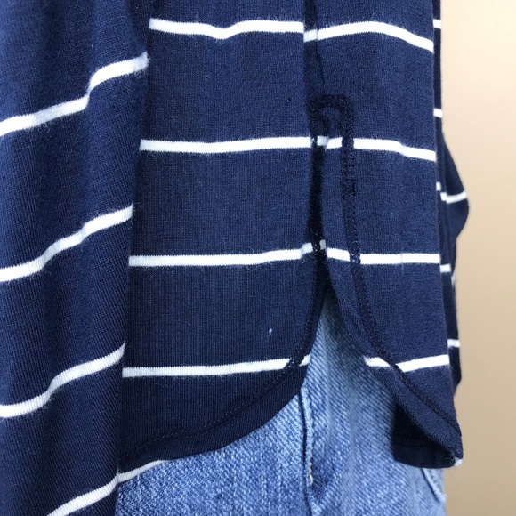 Max Studio} Striped Sleeveless Ruffle Trim Top - Picture 5 of 6